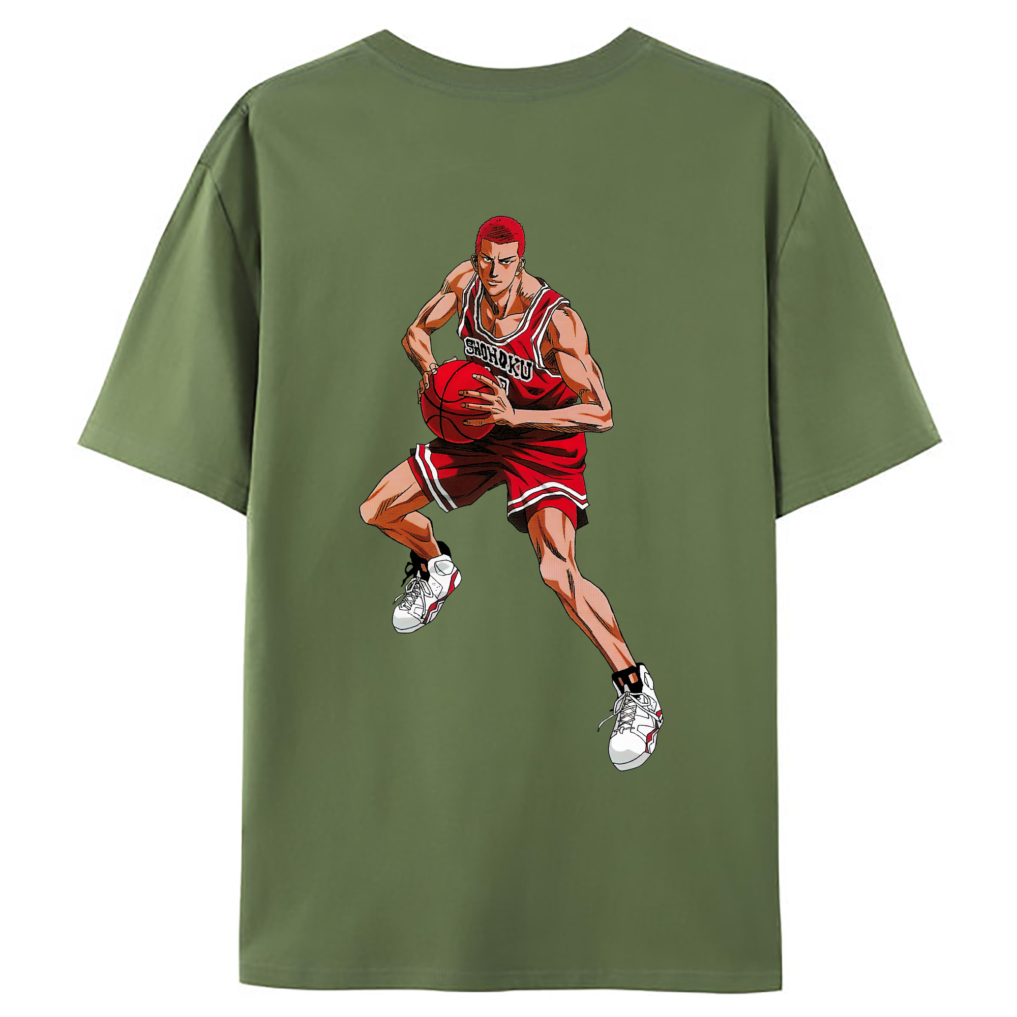 （画像用） SLAM DUNK／スラムダンク 綿100％ メンズ半袖Tシャツ（バックプリント） 通気性